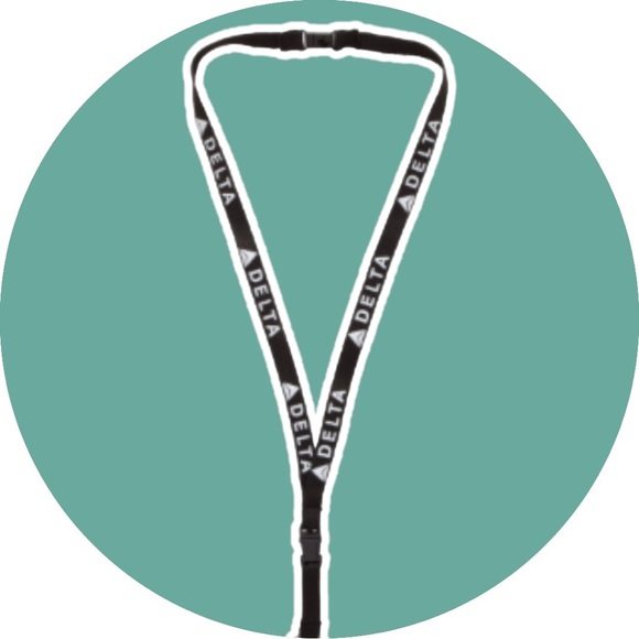 Delta Air Lines Official Black Lanyard Strap For ID & Keys New - Picture 2 of 16